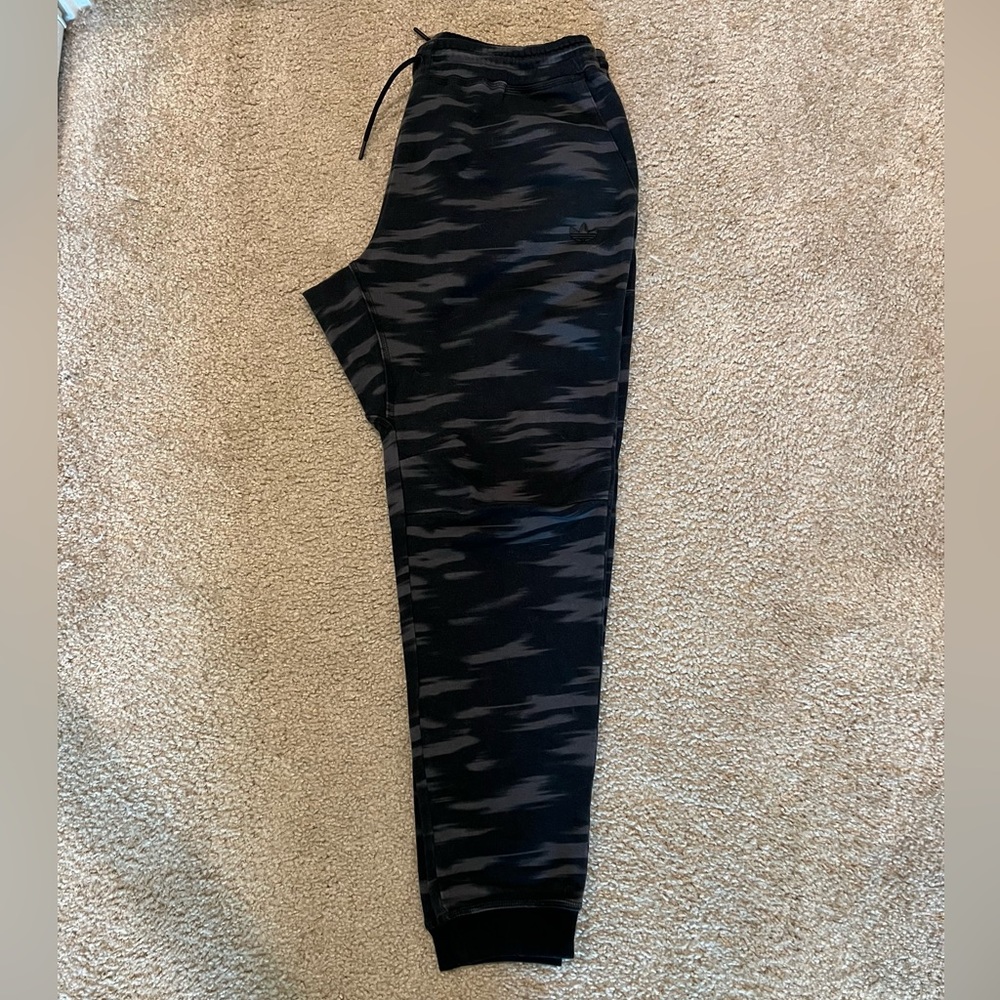 Black & Grey Tiger Stripe Adidas Jogger Sweatpants